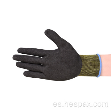 Guantes de nitrilo arenoso aprobado por Hespax CE CE